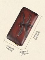 Women's Vintage Brown Leather Wallet with Embossed - Image 7
