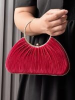 Women's Christmas Party Velvet Handbag – Elegant Red,