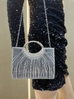 Women's Rhinestone Evening Clutch Bag with Round Handle – - Image 14