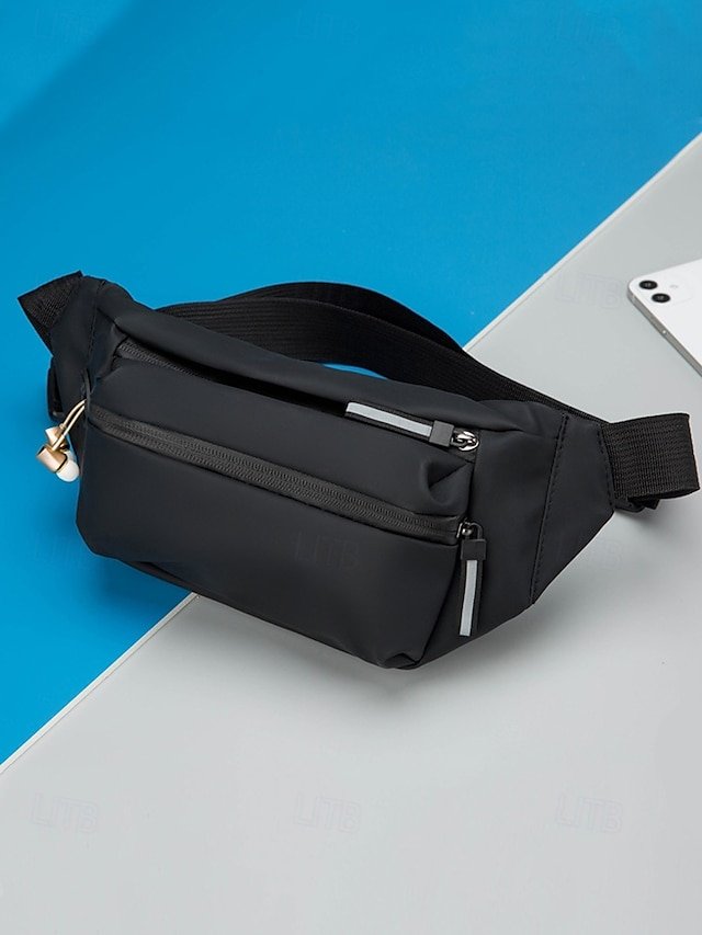 oywxyh1749463711614 Men's Waterproof Fanny Bag Waist Bag with Reflective Strips - Image 1