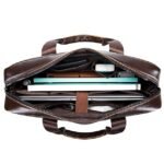 Premium Brown Leather Briefcase - Elegant Business Laptop Bag - Image 11