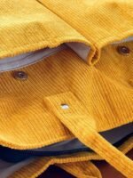 Women's Corduroy Tote Bag with Multiple Pockets, Casual - Image 6