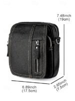 Men's genuine leather messenger bag with zipper pocket, - Image 11