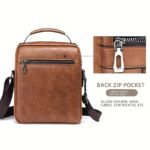 Men's Faux Leather Crossbody Messenger Bag – Vintage - Image 6