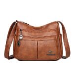 Women's Faux Leather Crossbody Bag - Multi-Pocket Shoulder - Image 13