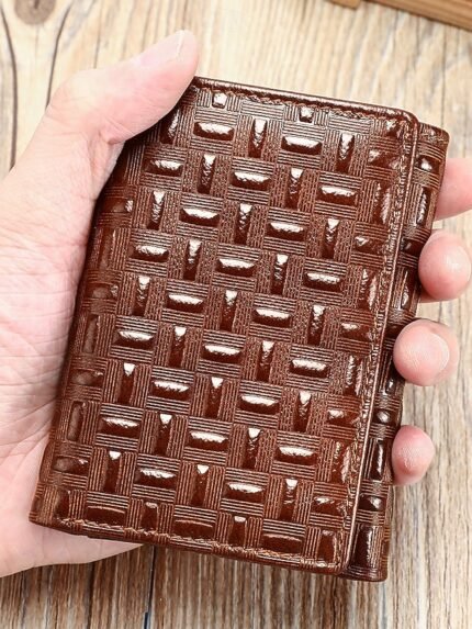 RFID Blocking Genuine Leather Wallet for Men – Trifold Design