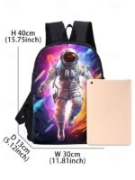 Kids' 3-Piece Astronaut Backpack Set – Colorful Galaxy - Image 8