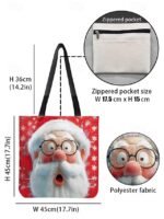 Women's Christmas Tote Bag – Santa Claus Design with - Image 5