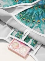 Women's Peacock Print Folding Tote Bag - Large Capacity - Image 5