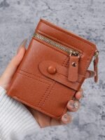 Women's Small Bifold Wallet with Zipper Coin Pocket – - Image 15