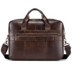 Premium Brown Leather Briefcase - Elegant Business Laptop Bag - Image 4
