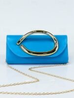 Women's Metallic Evening Clutch Bag with Gold Handle, - Image 15