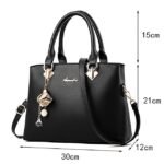 Women's Elegant White Faux Leather Handbag with Gold - Image 6