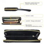 Women's Large Capacity Wallet with Gilded Feather Print, - Image 6