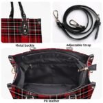 Women's Red Tartan Plaid Handbag with Adjustable Strap – - Image 6