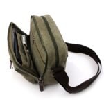 Men's Vintage Canvas Crossbody Messenger Bag, Multi-Pocket - Image 6