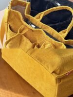 Women's Corduroy Tote Bag with Multiple Pockets, Casual - Image 7