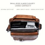 Men's Faux Leather Crossbody Messenger Bag – Vintage - Image 4