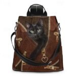 Large Capacity Black Cat Animal Print Multi-Carry Backpack - - Image 4