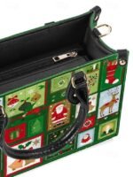 Women's Christmas Tote Bag - Faux Leather, Santa and - Image 9