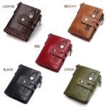 Men's Vintage Leather Wallet – Bifold Zipper Wallet with - Image 7