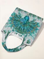 Women's Peacock Print Folding Tote Bag - Large Capacity - Image 6