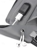 Men's Waterproof Oxford Cloth Sling Bag with USB Charging - Image 11