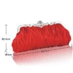 Women's White Satin Pleated Evening Clutch – Elegant - Image 5