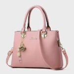 Women's Elegant White Faux Leather Handbag with Gold - Image 12