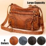 Women's Vintage Brown Faux Leather Shoulder Bag – Boho