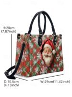 Women's Christmas Tote Bag - Faux Leather, Santa and - Image 7