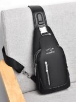 Men's Waterproof Oxford Cloth Sling Bag with USB Charging - Image 16